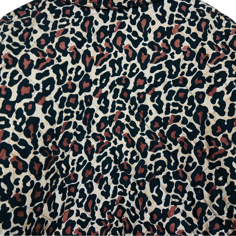 The Icing Vintage 80s Silk Animal Print Cheetah Quilted Puffer Bomber Jacket - Picture 7 of 13